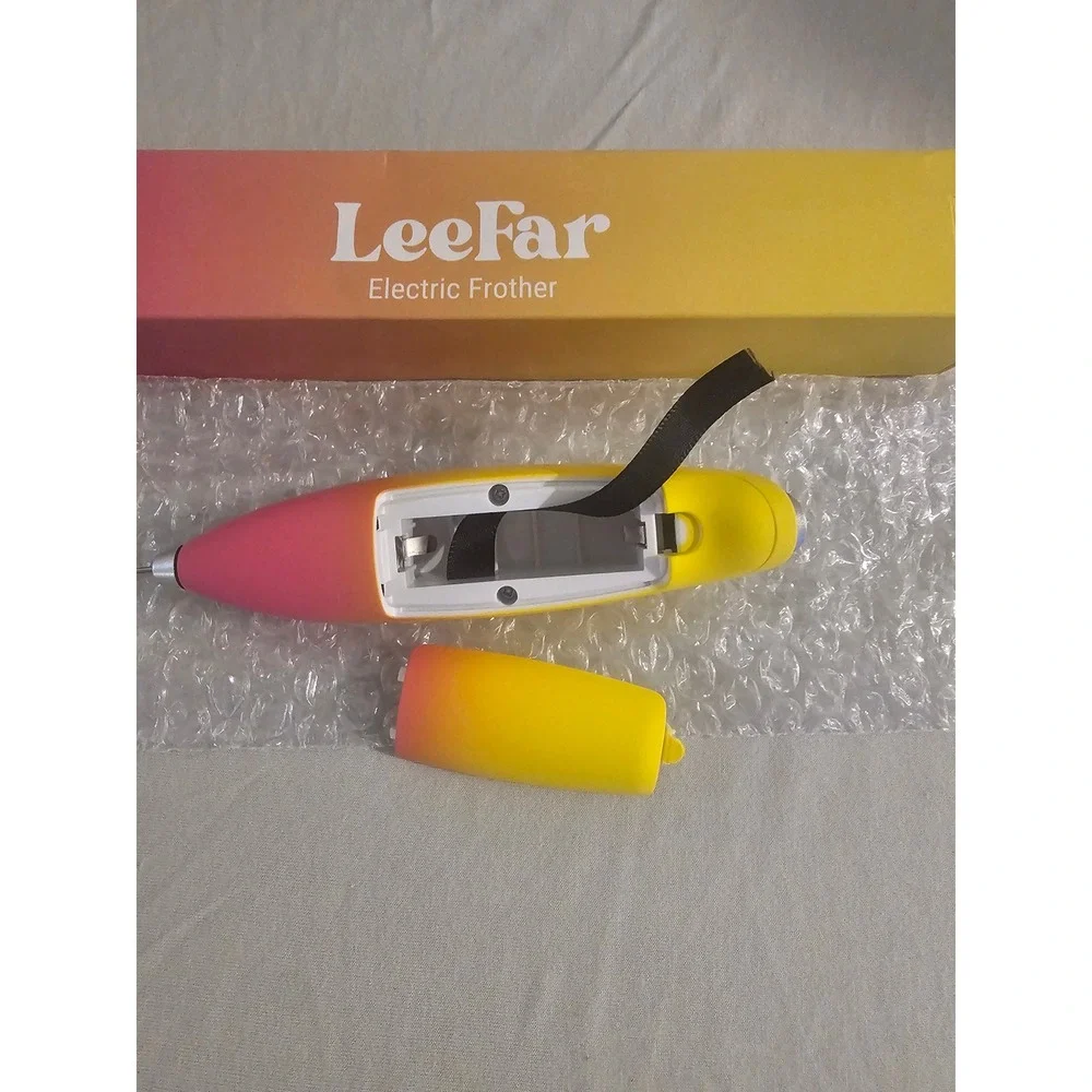 LeeFar Electric Frother‎ Handheld Milk Foam Maker Pink Yellow Gradient 19000 RPM